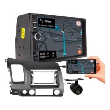 Imagem de Kit central multimidia mp5 7 pol câmera de ré honda civic 2007 a 2011 