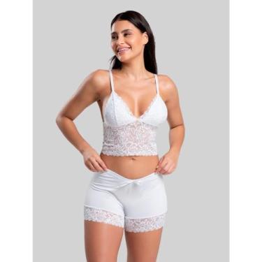 Imagem de Pijama Tóquio Short Doll Baby Doll Cropped Renda Feminino IMI Lingerie
