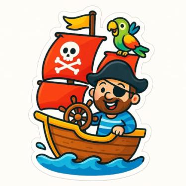 Imagem de Adesivo Infantil Barco Pirata Amigável