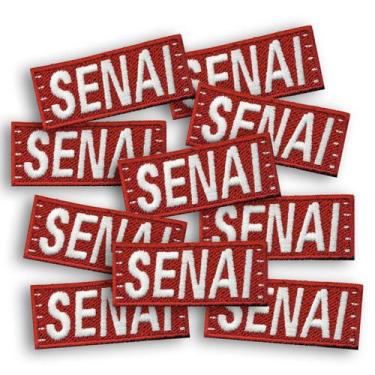 Imagem de Kit 10 Patch Bordado Senai Termocolante Aplique 6 x 2,5 cm - Sete Sete