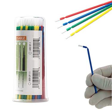 Imagem de SNAWOP Dental Micro Aplicador 100 Unidades De Escovas Descartáveis, 4 Cores, Palitos Dobráveis Para Clareamento E Limpeza Dos Dentes