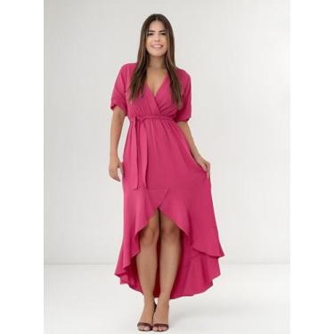 Imagem de Vestido Feminino Elegante Midi Mullet Com Babado - Casual Dress, Marsa