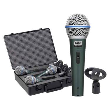 Imagem de Kit 03 Microfone Mxt Dinamico Pro Bt-58a Metal Com...