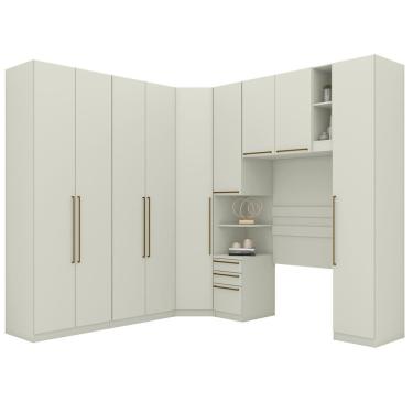 Imagem de Quarto Solteiro Modulado 9 Portas 241x365 Cm Seletto Areia Henn Areia