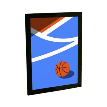 Imagem de Quadro Decorativo Quadra Basquete Ilustração Minimalista