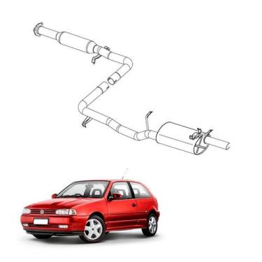 Imagem de Kit Completo Escapamento Gol 1.6 e 1.8 1997 a 1999 Opcional - Pioneiro