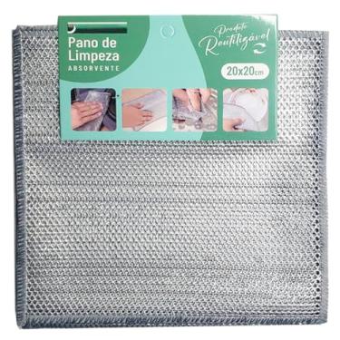 Imagem de Kit com 12 Panos de Limpeza 20x20cm Esponja Multiuso Remove Manchas Pano de Pia Cozinha