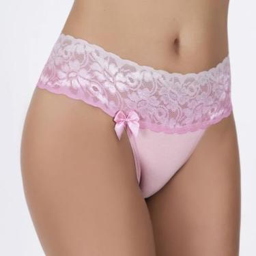 Imagem de Tanga Rendão Romance em Algodão Egípcio - Ahavá Store, GG, Rosa