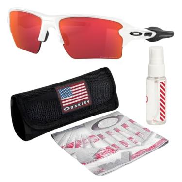 Imagem de OAKLEY Armação branca polida OO9188 FLAK 2.0 XL – Lente PRIZM FIELD, óculos de sol retangulares não polarizados com kit de óculos oficial eSHADES, Branco polido (59 mm), 59 mm