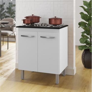 Imagem de Balcão para Cooktop Jade 4 Bocas 70cm 2 Portas 1 Prateleira - Branco Móblis 