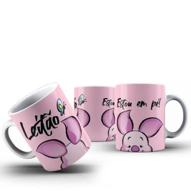 Imagem de Caneca Leitão Ursinho Pooh 325ml Cerâmica Estampa Amorosa - ocamelo
