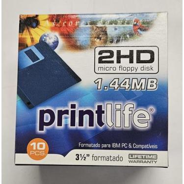 Imagem de Disquetes, pacote com 10 disquetes, 1,44 MB, formato DS/HD para PC, az