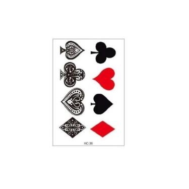 Imagem de Tatuagem Temporária Delicada Cartela Poker Carta Baralho - 3I