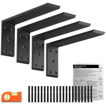 Imagem de LEOPO Suportes de bancada de 30,5 cm, pacote com 4, 3/20.3 cm de espessura, suporte de bancada em L para prateleiras, suporte para bancadas de quartzo/granito/madeira/concreto/laminado