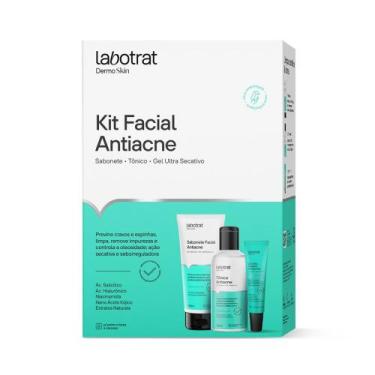 Imagem de Kit Facial Antiacne Labotrat Sabonete, Tônico e Gel Ultra Secativo - L