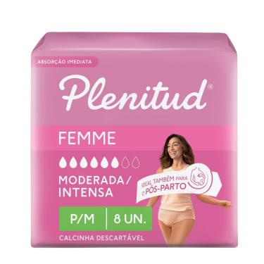 Imagem de Roupa Íntima Plenitud Femme para Incontinência P/M 8 Unidades