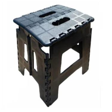 Imagem de Banqueta Plástica Dobrável Resistente Retrátil Ideal para Crianças e Adultos Camping Praia e Uso Residencial