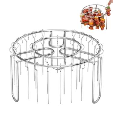 Imagem de Suporte Para Forno - Grelha de Espetos Inoxidável Para Fritadeira a Ar,Aço Inoxidável Resistente ao Calor, Antiferrugem e Antiaderente para Churrasco, Legumes, Carnes, Peixe e Camarão