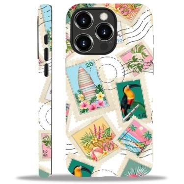 Imagem de Bvkilrvc Capa para iPhone 13 Pro Max, estampa de carimbos postais, estampa fosca, capa protetora de silicone líquido, resistente a impactos, antiarranhões, à prova de choque