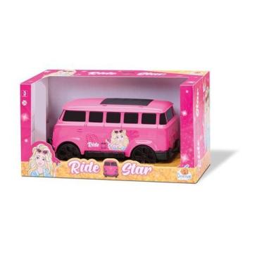 Imagem de Carrinho Kombi Infantil Ride Star Rosa Barbie - Orange Toys