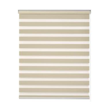 Imagem de Persiana Rolo Zebra Standard Larg 2,20 X Alt 1,60 Bege, Branco, Cinza,