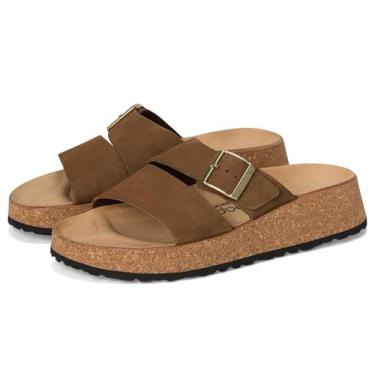 Imagem de Birkenstock Sandália plataforma feminina Papillio Almina - Nubuck, Dark Tea, 9-9.5 Narrow