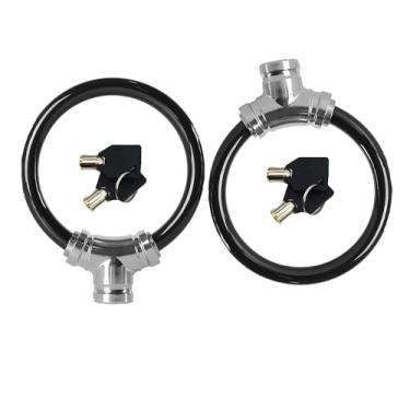 Imagem de MyyYiTar 2 cadeados de cabo de bicicleta com 2 chaves, trava de cabo para bicicleta/portão/scooter, preto