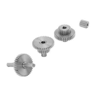 Imagem de Conjunto de Engrenagem de Rastreador RC, Aço Inoxidável Easy Instalação Pinhão do Motor 11t, 2 Eixos de Alta Precisão Peso Leve, Trx4m 1/18 Engrenagem de Transmissão de (9.7: 1)