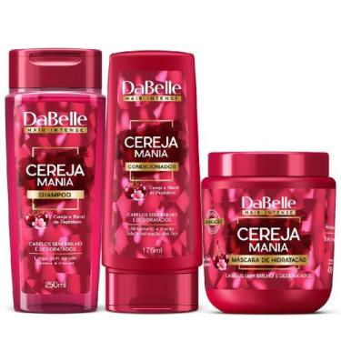 Imagem de Kit Dabelle Cereja Mania Shampoo 250ml Condicionador 175ml Máscara Hid