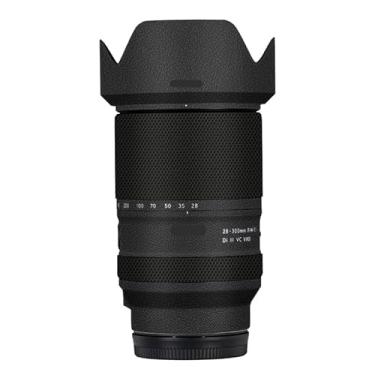 Imagem de Adesivo de lente de câmera antiarranhões para Tamron 28-300mm F4-7.1 adequado para Sony Mount Coat Wrap película protetora película protetora capa 28-300 F4-7.1 (couro preto)