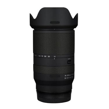 Imagem de Adesivo de lente de câmera para Tamron 18-300 mm F3.5-6.3 adequado para Sony Mount Macro Coat Wraps Film Protector Vinyl Decal Skin 18 300 (preto fosco)