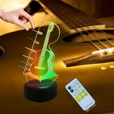 Imagem de Fincoly Suporte para palheta de guitarra iluminada, suporte, amplificador de baixo, exibição de armazenamento de palheta de guitarra elétrica, luz noturna 3D, dois tons, cores, 7 mudanças, toque