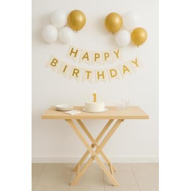 Imagem de Mesa Retangular Cavalete Aparador Desmontável Para Festa Madeira Crua Decoração