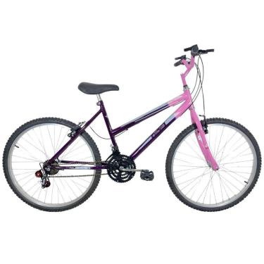 Imagem de Bicicleta Passeio 18 Marchas Aro 26 Feminina Violeta/Rosa