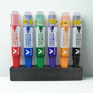 Imagem de Suporte Para 4 ou 6 Pincéis Marcadores De Quadro Branco Board Master (Preto, Suporte 6)