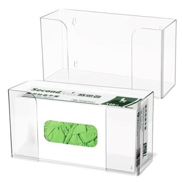 Imagem de AojSup Dispensador de luvas individuais de acrílico, suporte de luva de cozinha, suporte de parede para caixa de lenços, suporte de parede para cozinha, armário de limpeza, laboratório, exame