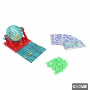 Imagem de Bingo com 12 Cartelas e Globo Giratório com Fichas - Tudo em Caixa - G