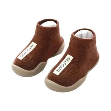 Imagem de Sapatos Infantis Antiderrapantes com Sola Macia e Malha de Borracha - 
