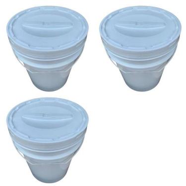 Imagem de Balde Tampa De Rosquear Para Gelo - Kit 3 Pçs - Nastripack