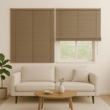Imagem de Persiana Horizontal PVC 25mm BLOCK 160larg x 220alt Café (2 pçs) - Top