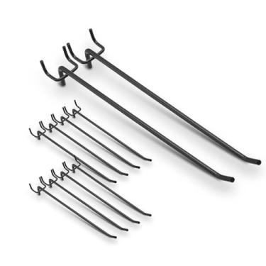 Imagem de Biunnru Ganchos de metal resistentes para quadro de 25 cm para quadro de pegboard de 1/10.2 cm, armazenamento de ferramentas de garagem, organizador de parede, acessórios de organização de cozinha e