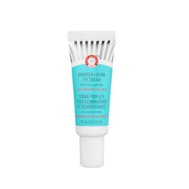 Imagem de First Aid Beauty - Creme para os olhos Brighten + Glow com niacinamida, dá à pele um brilho instantâneo e hidrata para iluminar gradualmente e ajudar a reduzir a aparência das olheiras, seguro para