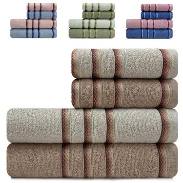 Imagem de Jogo de Toalhas 4 Peças Banho e Rosto 100% Algodão Appel Classic