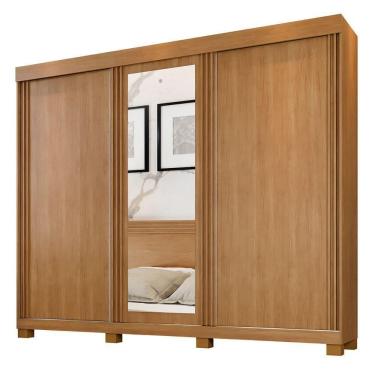 Imagem de Guarda Roupa Sergipe 3 Porta Ripado 6 Gavetas 9 Prateleiras Cinamomo-off Flex