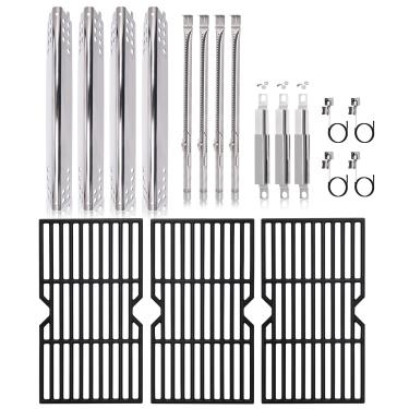 Imagem de Hiorucet 463433016 Kits de grades para peças de substituição de grelha Charbroil Advantage 4 queimadores, grelhas de cozinha, placa de calor, queimador, ignição e tubo de transporte para Char-Broil