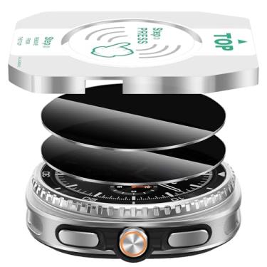 Imagem de Suoman Pacote com 2 películas protetoras de privacidade para Samsung Galaxy Watch 8 Classic 46 mm, [antiespiar] Película protetora de vidro temperado com dureza 9H + instalação de posicionamento