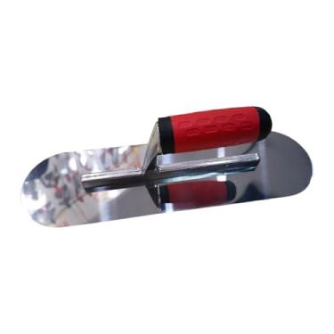 Imagem de Generic Desempenadeira de canto arredondado multifuncional para parede lisa com cabo de 13 cm e aço inoxidável, 30cmx10cm