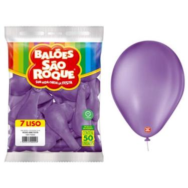 Imagem de Balão Bexiga N 7 Roxo Ametista Com 50 unidades - São Roque