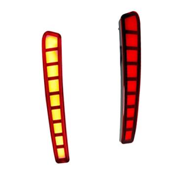 Imagem de KENRTIR 2 peças de luz traseira sequencial de freio LED para Toyota Corolla 2020 2021 2022 2023 lâmpada refletora de para-choque traseiro - estilo grade de lente vermelha