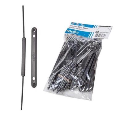 Imagem de Grampo Trilho Plástic Preto 50un Dello Pasta Suspensa Papel